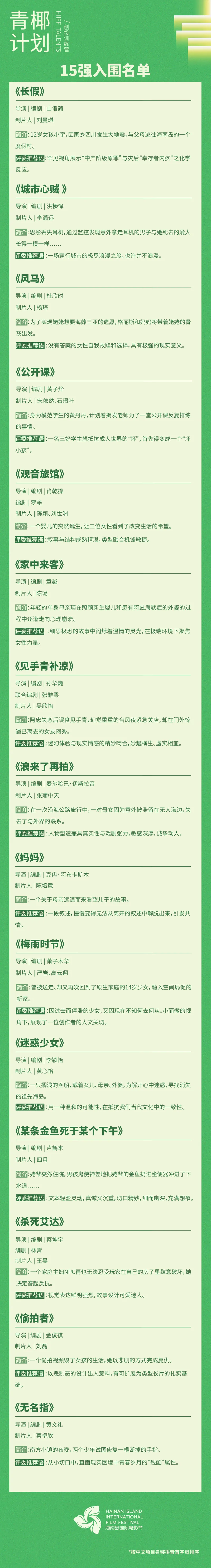 “青椰计划”创投训练营15强名单公布 插图